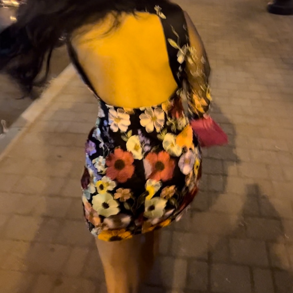 Floral open back dress